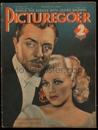 4h906 PICTUREGOER English magazine Aug 10, 1935 Ginger Rogers & William Powell in Star of Midnight!