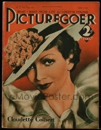 4h905 PICTUREGOER English magazine August 3, 1935 great cover portrait of Claudette Colbert!