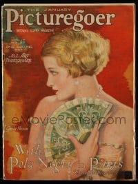 4h885 PICTUREGOER English magazine January 1929 great cover art of beautiful Greta Nissen!