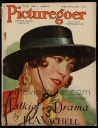 4h889 PICTUREGOER English magazine January 1930 great cover art of pretty Renee Adoree!