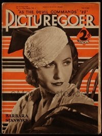 4h897 PICTUREGOER English magazine July 8, 1933 great cover portrait of sexy Barbara Stanwyck!