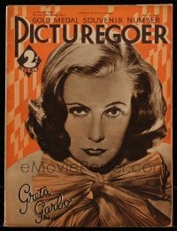 4h904 PICTUREGOER English magazine June 15, 1935 great portrait of beautiful Greta Garbo!