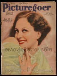 4h886 PICTUREGOER English magazine March 1929 great cover art of sexy smiling Joan Crawford!