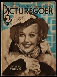 4h902 PICTUREGOER English magazine May 26, 1934 great cover portrait of pretty Loretta Young!