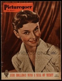 4h978 PICTUREGOER English magazine May 5, 1951 cover portrait of beautiful young Audrey Hepburn!