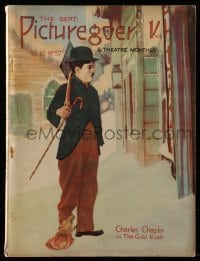 4h868 PICTUREGOER English magazine September 1925 cover art of Charlie Chaplin in The Gold Rush!