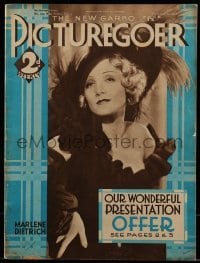 4h900 PICTUREGOER English magazine September 30, 1933 great cover portrait of Marlene Dietrich!