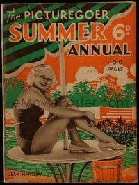 4h851 PICTUREGOER SUMMER ANNUAL English magazine 1935 sexy Jean Harlow in swimsuit on table!