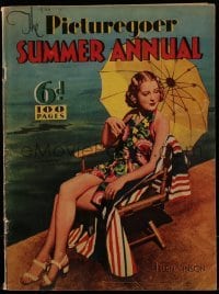 4h852 PICTUREGOER SUMMER ANNUAL English magazine 1936 sexy Helen Vinson sitting by swimming pool!