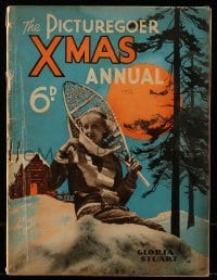 4h858 PICTUREGOER XMAS ANNUAL English magazine 1933 Gloria Stuart playing in snow on the cover!
