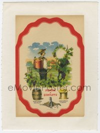 4h265 POMPA A STANTUFFO linen Italian magazine ad 1920s cool art of grape farmer spraying his crops!