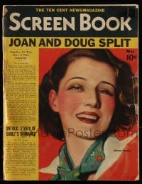 4h796 SCREEN BOOK magazine May 1933 great cover art of beautiful smiling Norma Shearer!