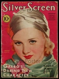 4h801 SILVER SCREEN magazine March 1932 cover art of starlet Marian Marsh by John Rolston Clarke!
