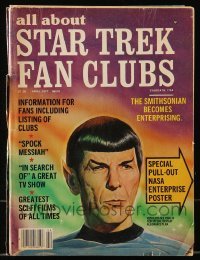 4h807 STAR TREK magazine April 1977 Leonard Nimoy as Mr. Spock, All About Star Trek Fan Clubs!