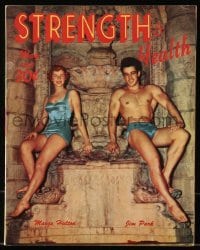 4h809 STRENGTH & HEALTH magazine May 1952 great cover portrait of Marge Hulton & Jim Park!