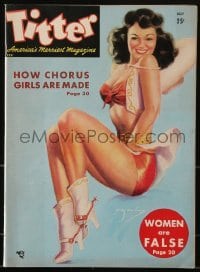 4h817 TITTER magazine Jul 1949 America's Merriest Magazine, sexy pin-up cover art by Billy DeVorss!
