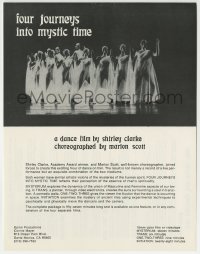 4h099 FOUR JOURNEYS INTO MYSTIC TIME 9x11 promo brochure 1979 a dance film by Shirley Clarke!