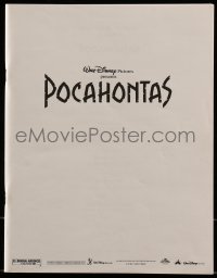 4h034 POCAHONTAS 9x11 presskit supplement 1995 Disney's story of the famous Native American Indian!
