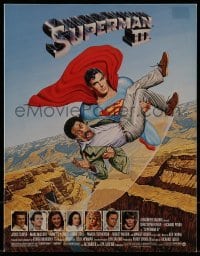 4h032 SUPERMAN III 9x11 premiere invitation 1983 art of Reeve flying with Richard Pryor by Salk!