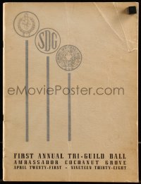 4h327 FIRST ANNUAL TRI-GUILD BALL souvenir program book 1938 held at the famous Cocoanut Grove!
