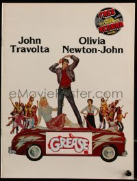 4h343 GREASE souvenir program book 1978 John Travolta & Olivia Newton-John, includes vinyl record!