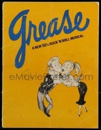 4h344 GREASE stage play souvenir program book 1972 1st year of the longest running show on Broadway!