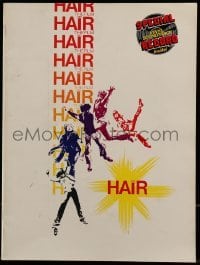 4h348 HAIR souvenir program book 1979 Milos Forman, Treat Williams, includes bound in record!