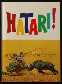 4h350 HATARI hardcover souvenir program book 1962 Howard Hawks, John Wayne in Africa, McCarthy art!