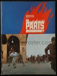 4h356 IS PARIS BURNING souvenir program book 1966 Rene Clement's Paris brule-t-il, World War II