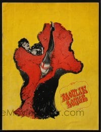 4h377 MOULIN ROUGE souvenir program book 1953 Larry Garfunkel cover art of sexy French dancer!