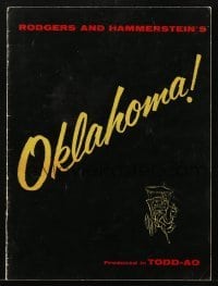 4h385 OKLAHOMA souvenir program book 1956 MacRae, Shirley Jones, Rodgers & Hammerstein, TODD-AO!