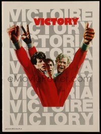 4h445 VICTORY souvenir program book 1981 John Huston, Jarvis art of Stallone, Caine & Pele, soccer!