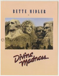 4h080 DIVINE MADNESS screening program 1980 wacky image of Bette Midler as part of Mt. Rushmore!