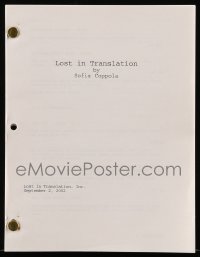 4h136 LOST IN TRANSLATION script copy 2000s you can see exactly how the original script was written!