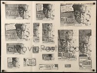 4h097 TERROR ad slick 1963 art of Boris Karloff & girls in web by Reynold Brown, Roger Corman