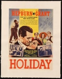 4h051 HOLIDAY linen trade ad 1938 Katharine Hepburn & Cary Grant are in love, great montage!