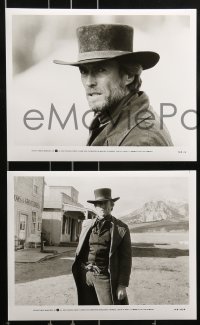 4h198 PALE RIDER presskit w/ 14 stills 1985 great images of tough cowboy Clint Eastwood!
