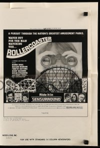 4h093 ROLLERCOASTER ad slick 1977 George Segal, Richard Widmark, cool image!