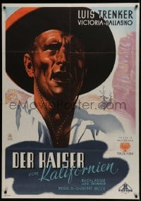 4j029 DER KAISER VON KALIFORNIEN Austrian 34x48 1936 Luis Trenker's bio of Gold Rush's John Sutter!