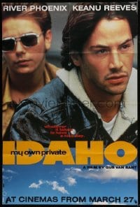 4j042 MY OWN PRIVATE IDAHO teaser English 40x60 1991 close up of River Phoenix with Keanu Reeves!