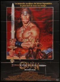 4j723 CONAN THE DESTROYER CinePoster REPRO French 1p 1984 powerful legend Arnold Schwarzenegger!