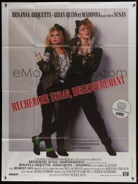 4j736 DESPERATELY SEEKING SUSAN French 1p 1985 great image of sexy bad Madonna & Rosanna Arquette!