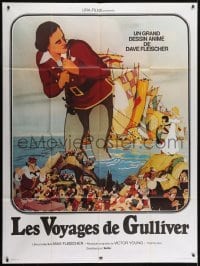 4j795 GULLIVER'S TRAVELS French 1p R1970s classic cartoon by Dave Fleischer, great animation image!