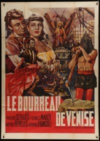 4j813 I PIOMBI DI VENEZIA French 1p 1953 cool art with hooded executioner by Deamicis!