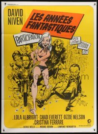 4j814 IMPOSSIBLE YEARS French 1p 1968 David Niven, Cristina Ferrare, different art by Jack Davis!