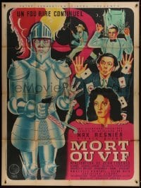 4j874 MORT OU VIF French 1p 1948 art of wacky guy in suit of armor with gun by Cazaux!