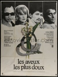 4j875 MOST GENTLE CONFESSIONS French 1p 1971 Philippe Noiret, Roger Hanin, Ferracci handcuffs art!