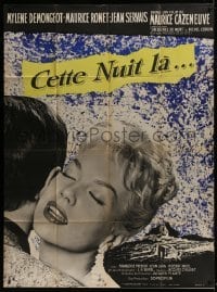 4j884 NIGHT HEAT style A French 1p 1958 Cette nuit-la, great close up of beautiful Mylene Demongeot!