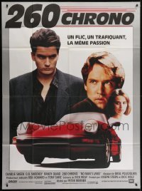 4j889 NO MAN'S LAND French 1p 1988 different image of Charlie Sheen, D.B. Sweeney & Porsche!