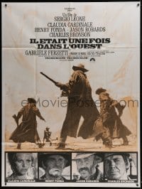 4j898 ONCE UPON A TIME IN THE WEST French 1p R1970s Leone, art of Cardinale, Fonda, Bronson & Robards!